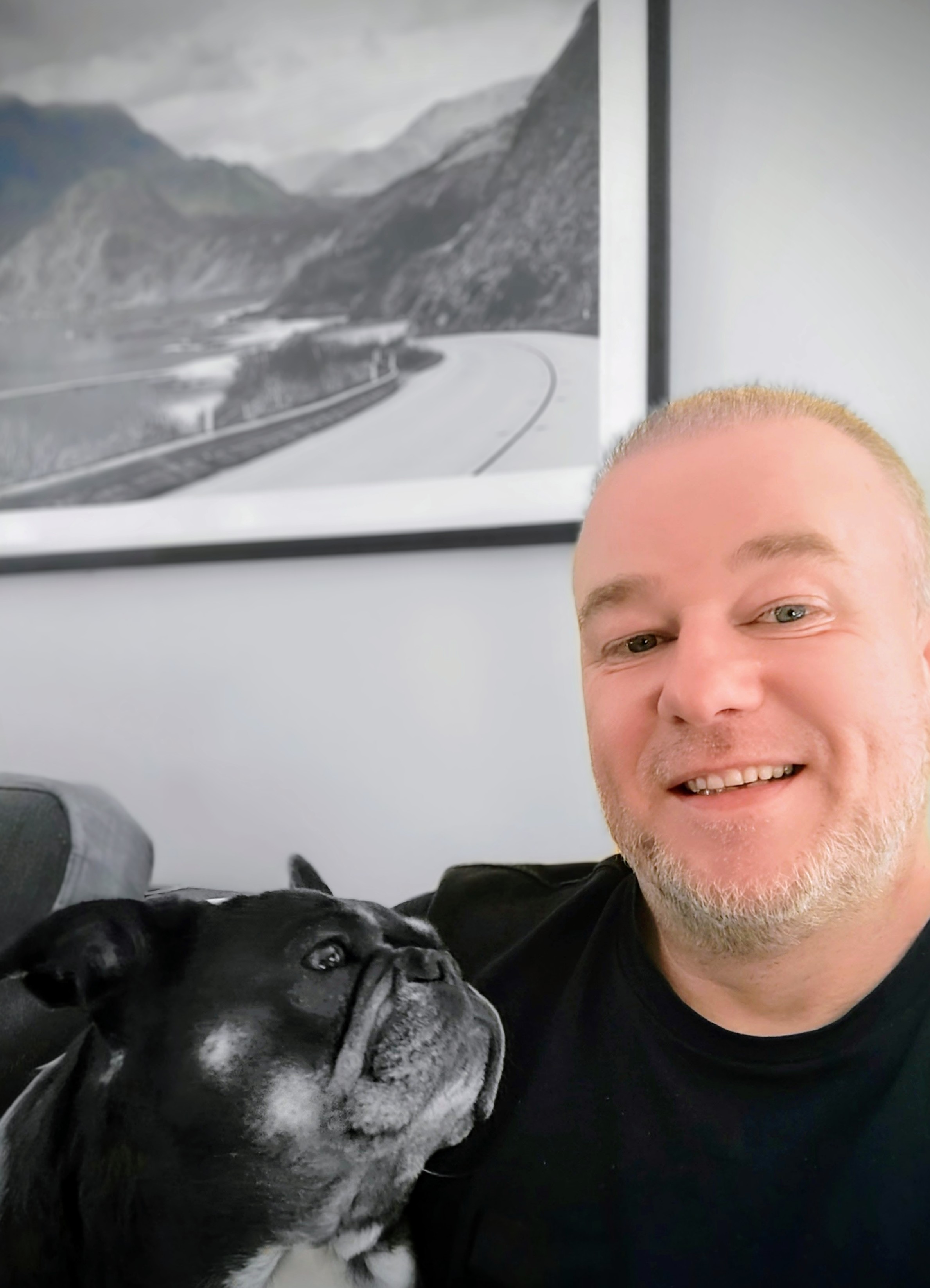 Michael Hawkins with French Bulldog